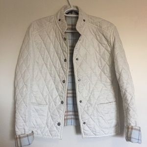 burberry white quilted jacket